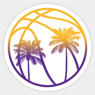 LA Palm Tree Basketball - White Sticker